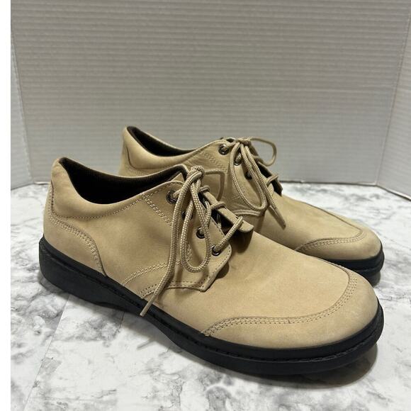 Easy Spirit Womens Shoes 10M Estracery Cream Suede Nubuck Lace Up Casual Comfort - Picture 1 of 9